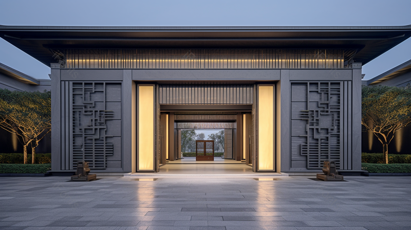 售楼处现代设计建筑入口景观设计,高清,摄影图,摄影图片,图片大全,摄影图免费下载